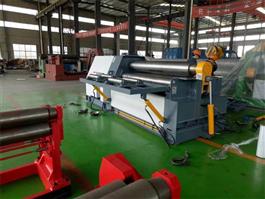 Diagonal slide way CNC four roller plate rolling machine